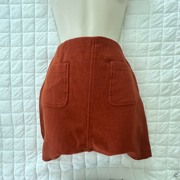 Madewell Dresses & Skirts - MADEWELL.Womens Skirt 2 Brown Mini Wool Blend Coin Pocket Mod Preppy Fall